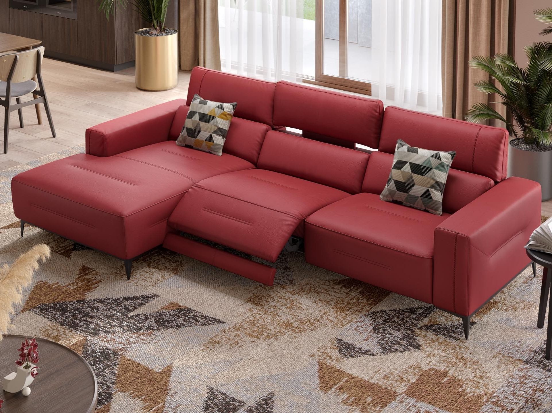 Кожаный угловой диван с шезлонгом Sofanella Teramo ARCH-00118539 - Вид №6