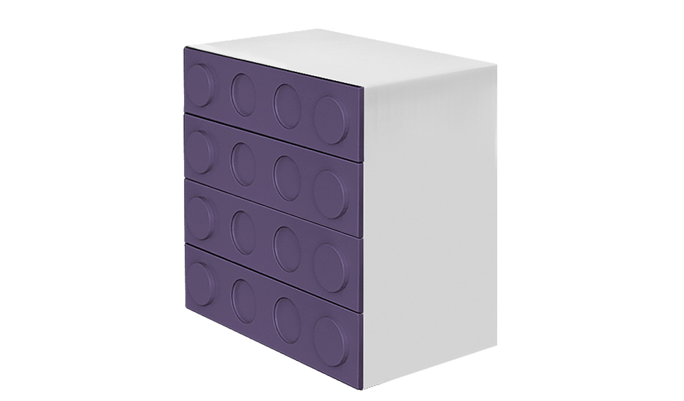 Комод детский с 4 ящиками "Леголенд" МАНДАРИН ЛЕГОЛЕНД 178722 Белый;красный Santreyd  - Вид №1