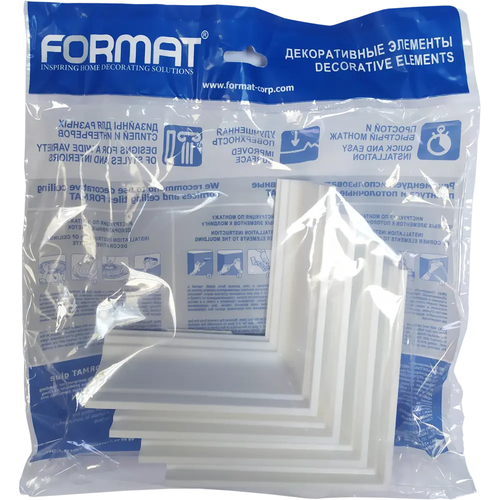 Уголок для плинтуса полистирол Format 111Е белый 50 мм STLM-2154908 - Вид №2