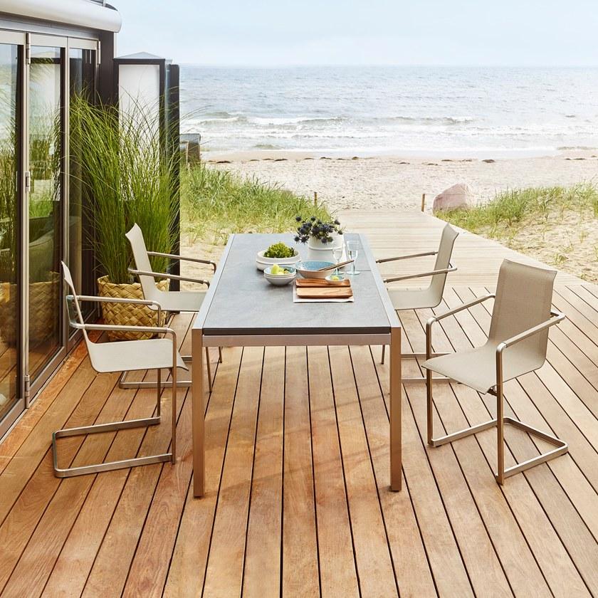 solpuri Выдвижной прямоугольный керамический садовый стол Classic stainless steel sun-id-1460646 - Вид №3