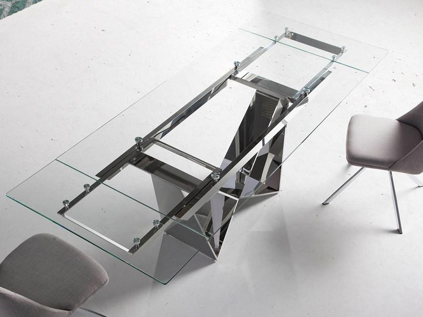 Angel Cerdá Раздвижной прямоугольный стол из стали и стекла Urban deco 1027 Angel Cerda - Вид №4