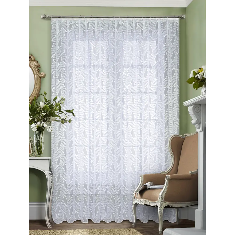 Тюль на ленте «Листок», 300х280 см, мотивы, цвет белый ТОРГОВЫЙ ДОМ ТЕКСТИЛЬ STLM-2042072 - Вид №6