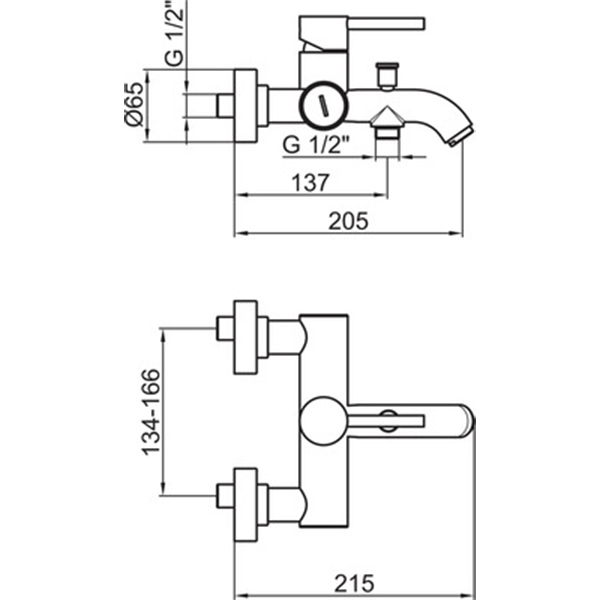 EL850101560 Смеситель для ванны , черный Webert Elio - Вид №1
