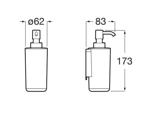 Металлический настенный дозатор мыла Roca ARCH-00069497 - Вид №3