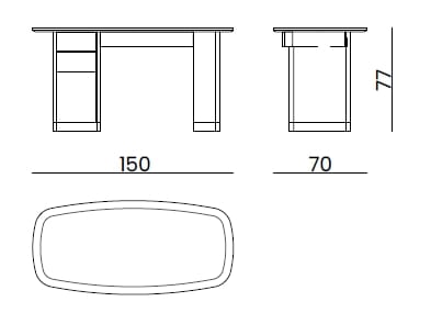 Кожаный деревянный стол с ящиками Bizzotto Italia Atmosphera ARCH-00087783 - Вид №6
