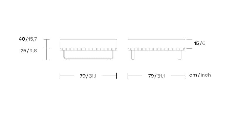 Тканевая квадратная Садовая подставка для ног Kettal Bitta ARCH-00080429 - Вид №5