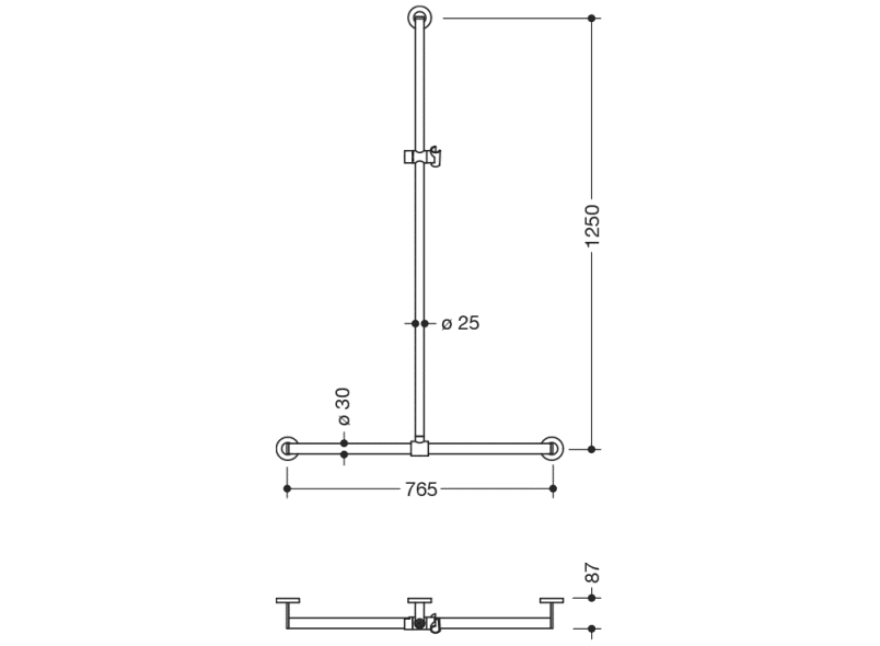 900.35.43040 Поручень для душа с выдвижным держателем для душа HEWI Greifen  - Вид №1