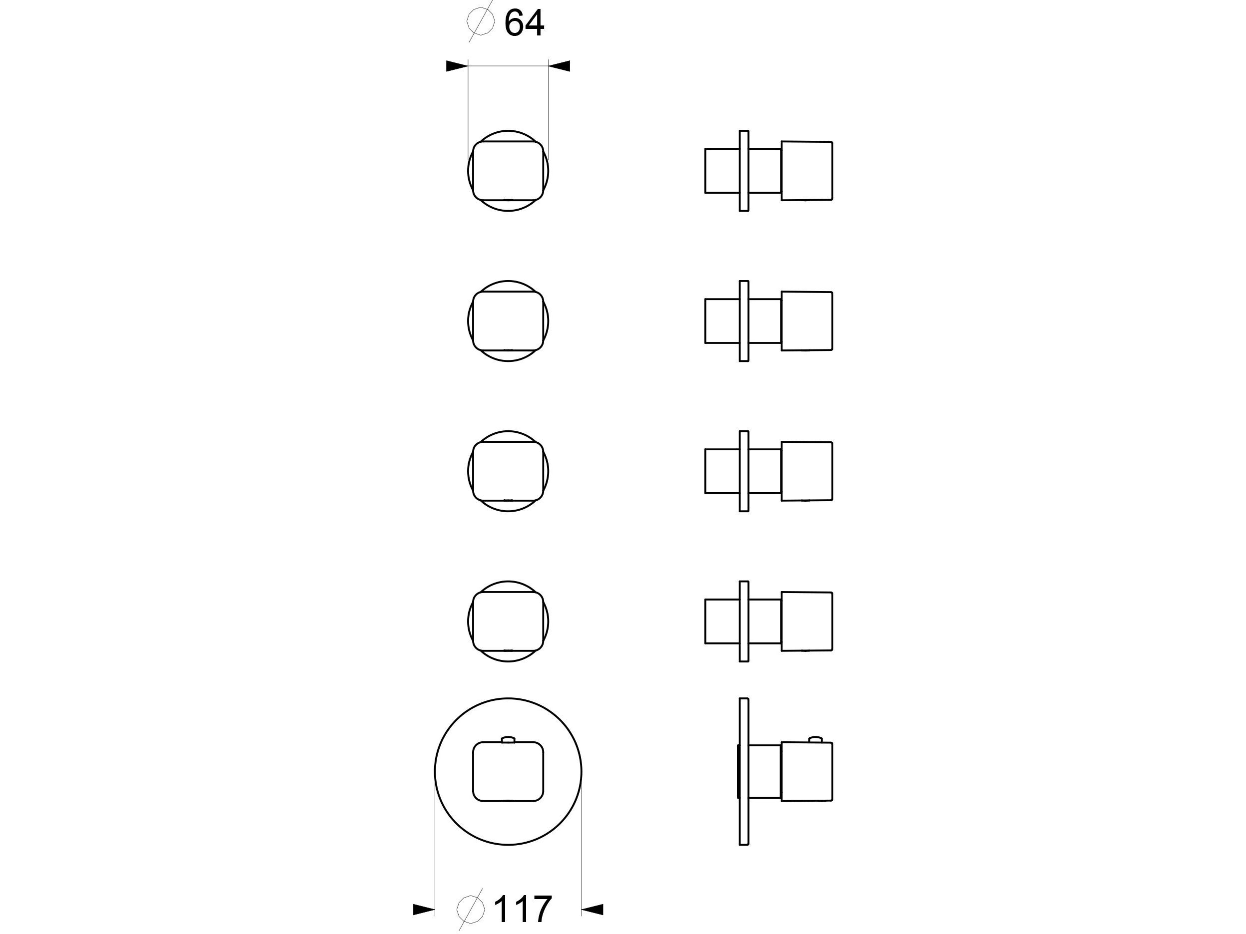 Термостатический смеситель для душа GUGLIELMI RUBINETTERIE GZero ARCH-00031049 - Вид №2