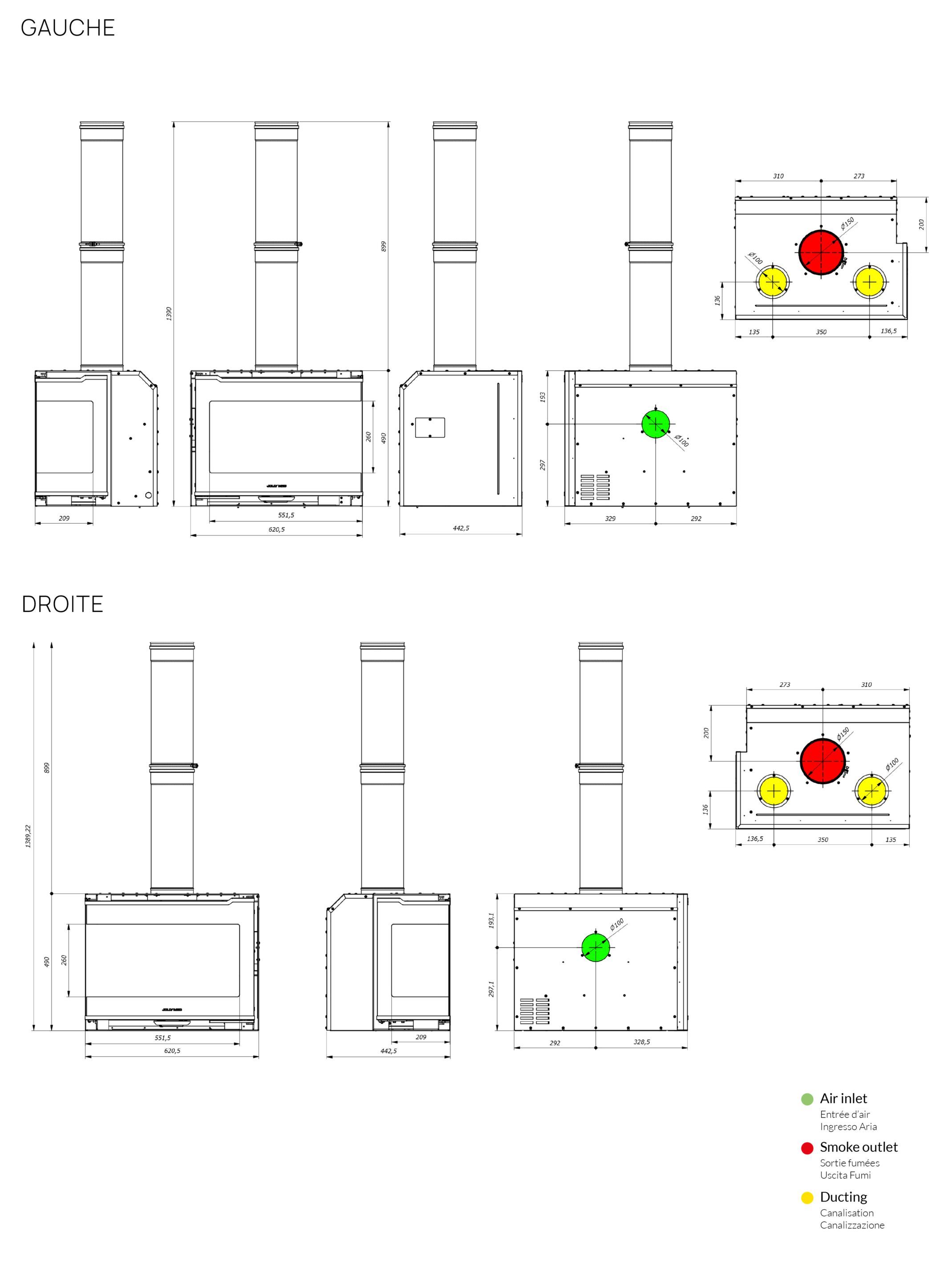 Вставка для углового камина класса A+ Jolly Mec воздушные системы ARCH-00029736 - Вид №3