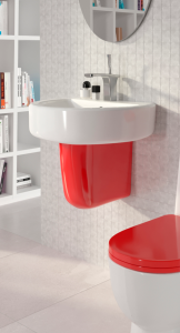 Полупьедестальный умывальник Best Color Red SANITA LUXE