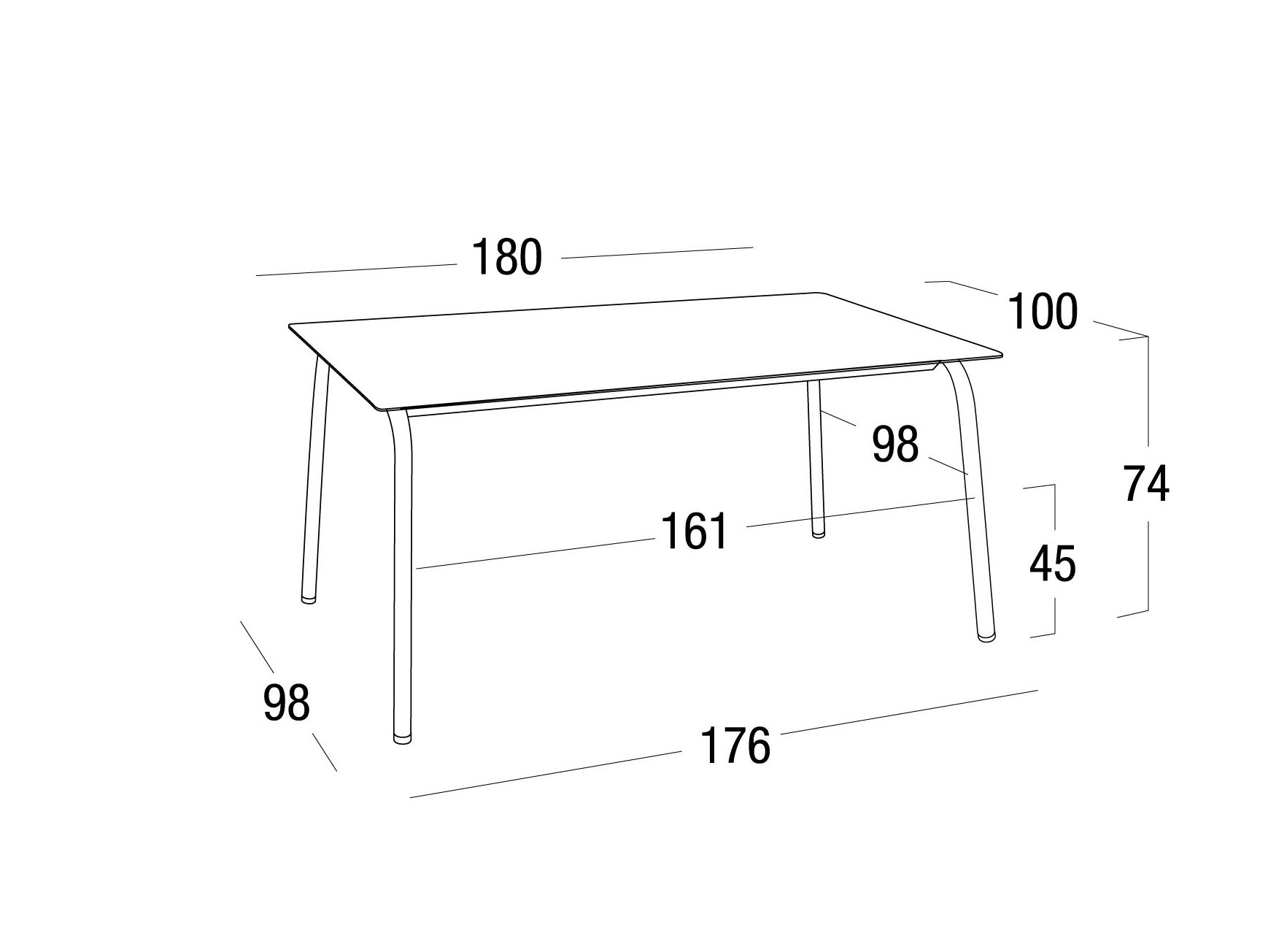 Прямоугольный садовый стол Roberti ARCH-00042192 - Вид №2