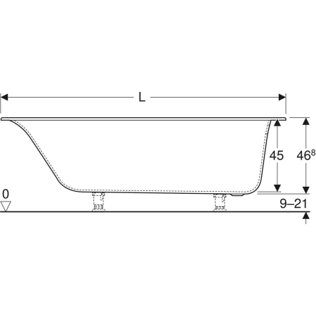 554.044.01.1 Прямоугольная ванна Geberit Soana, узкий край Geberit  - Вид №3