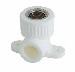 Угольник переходной ВР KALDE 90 D20х1/2" с креплением к стене белый