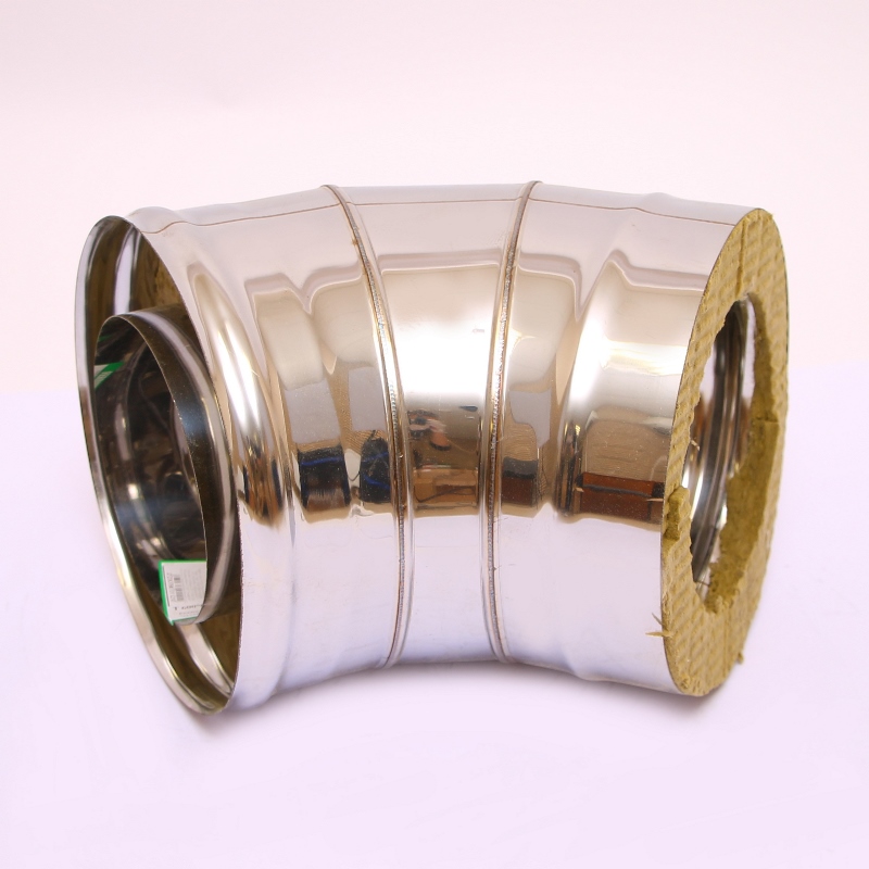 Сэндвич-колено 135" Ferrum Ф160х250 нержавеющая сталь (430/0,5мм) FD07160N4FF