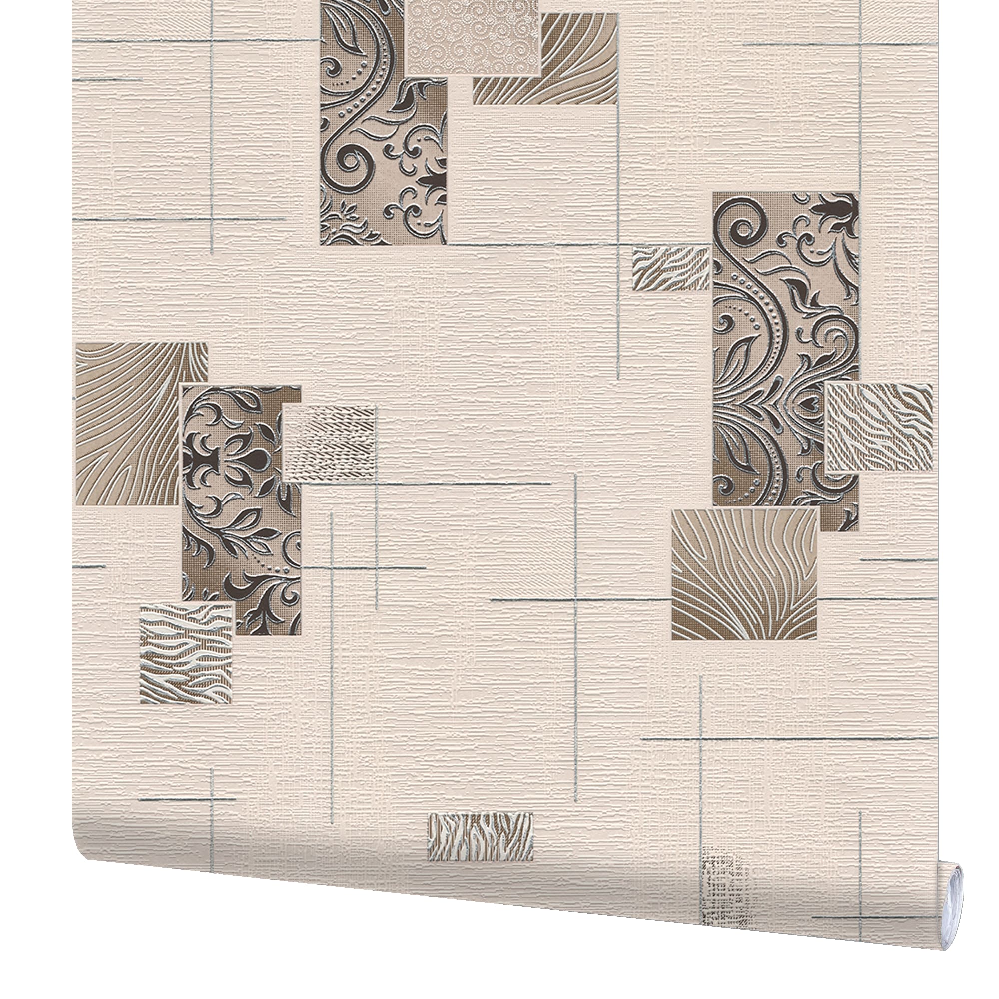 82399687 Обои виниловые бежевые 0.53 м 0210-1 Плитка Santreyd 