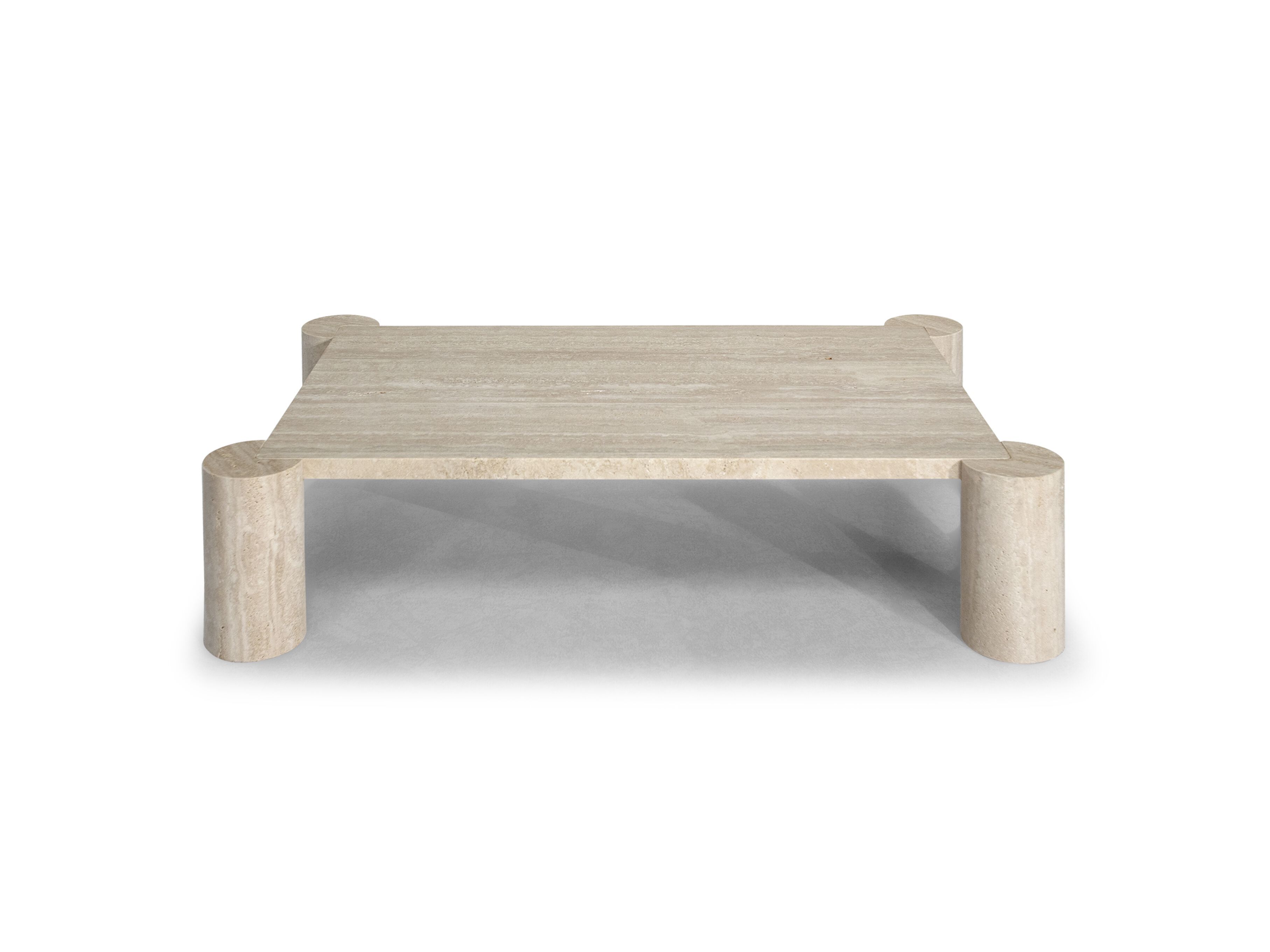 Низкий прямоугольный журнальный столик из травертина Natuzzi Italia храм ARCH-00016658 - Вид №2