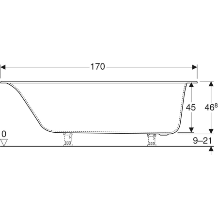 554.044.01.1 Прямоугольная ванна Geberit Soana, узкий край Geberit  - Вид №19