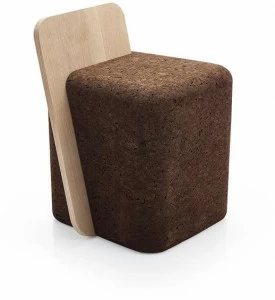 BlackCork Табурет из пробки со спинкой Cut