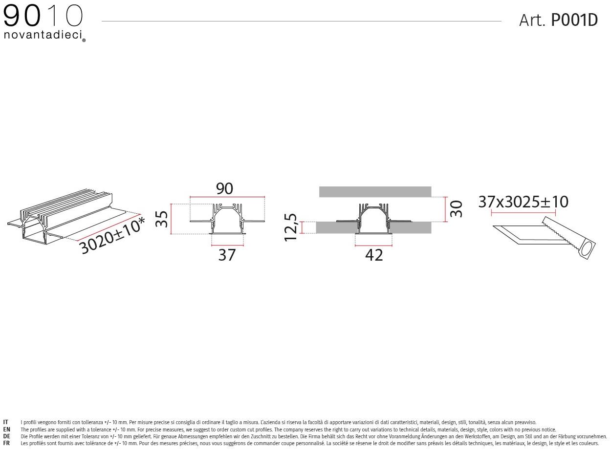 9010 novantadieci Линейный световой профиль из alumite®  P001  - Вид №4