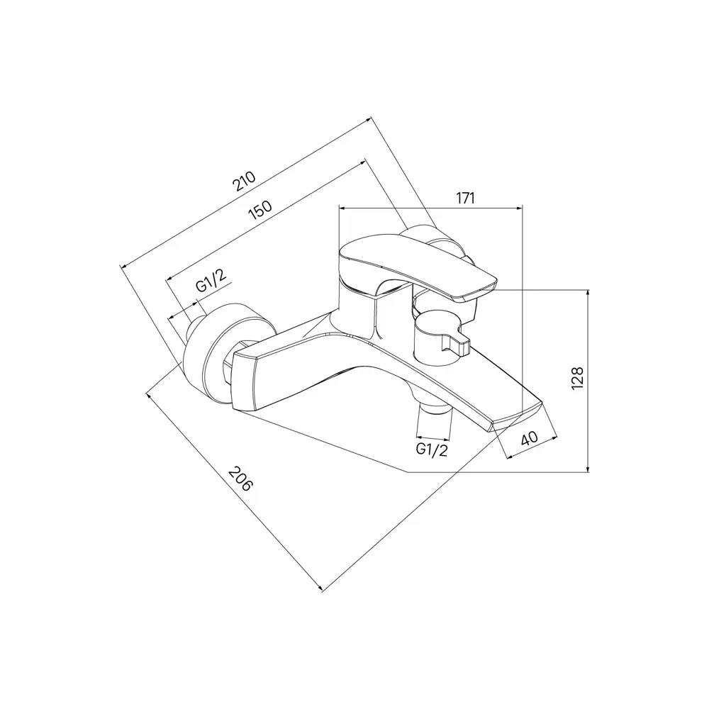 89392208 Смеситель для ванны Iddis Lahta LAHGM00i02 однорычажный графит матовый STLM-1573675 - Вид №6