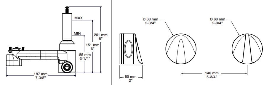 Набор термостатических встраиваемых ванн с ручным душем BARIL Flora B47 ARCH-00122326 - Вид №2