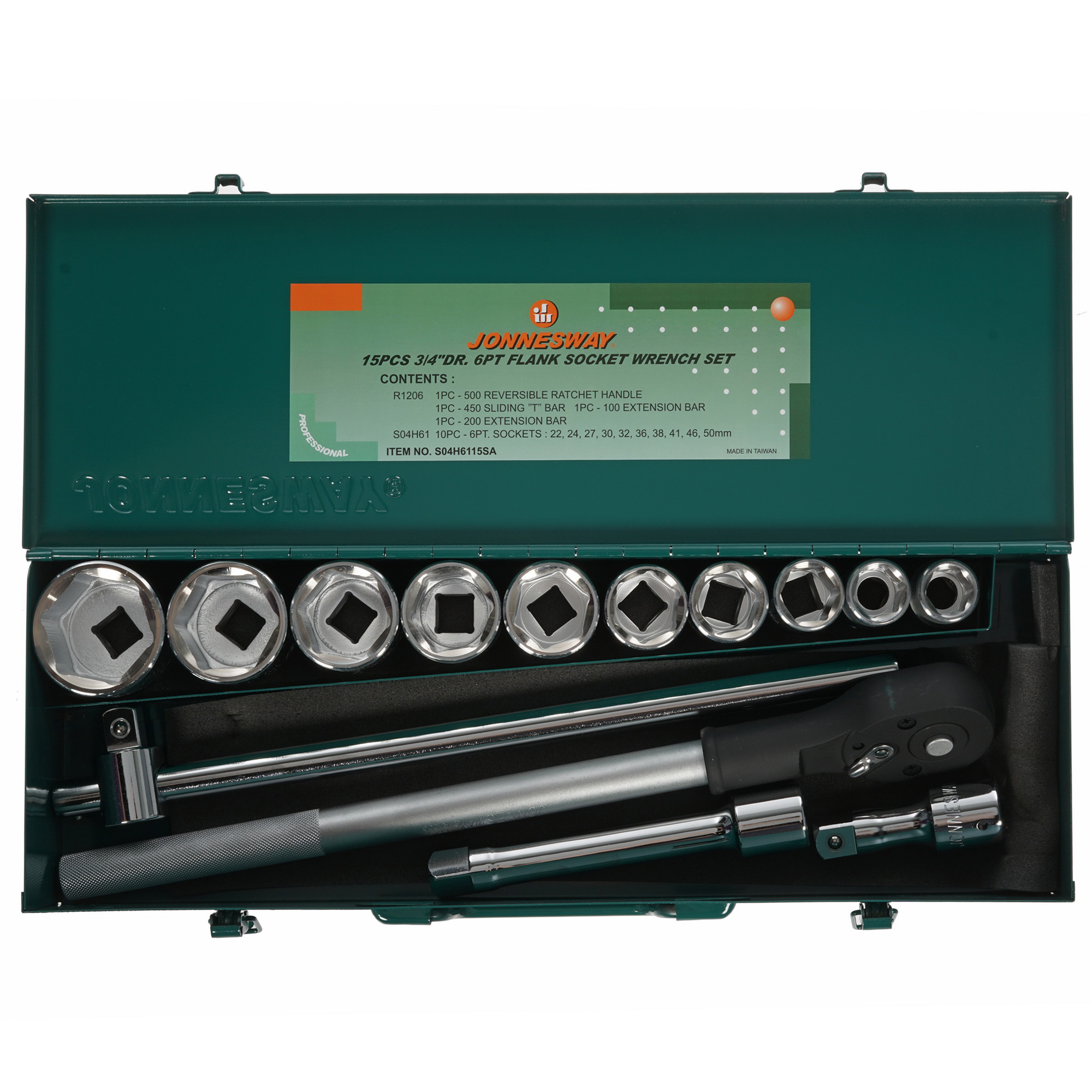 Набор торцевых головок Jonnesway S04H6115SA 1118733 STDN-0105248 - Вид №1
