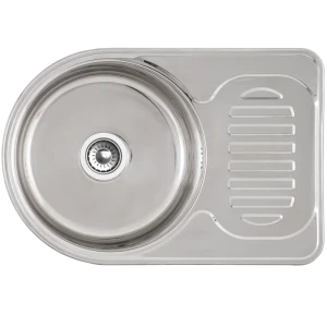 Мойка врезная Vidage овальная 67x45 см глубина 17.5 см нержавеющая сталь цвет серебристый