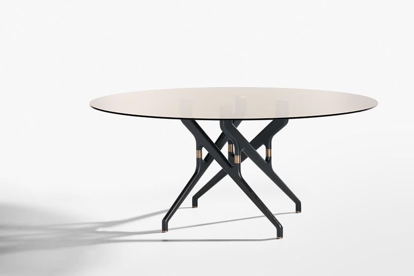 Potocco Стол из дерева и стекла Torso 837/t4 - Вид №1