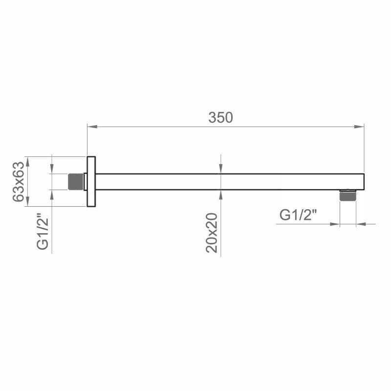 Матовый черный металлический квадратный душ и ручной душ Ercos Square ARCH-00117028 - Вид №6