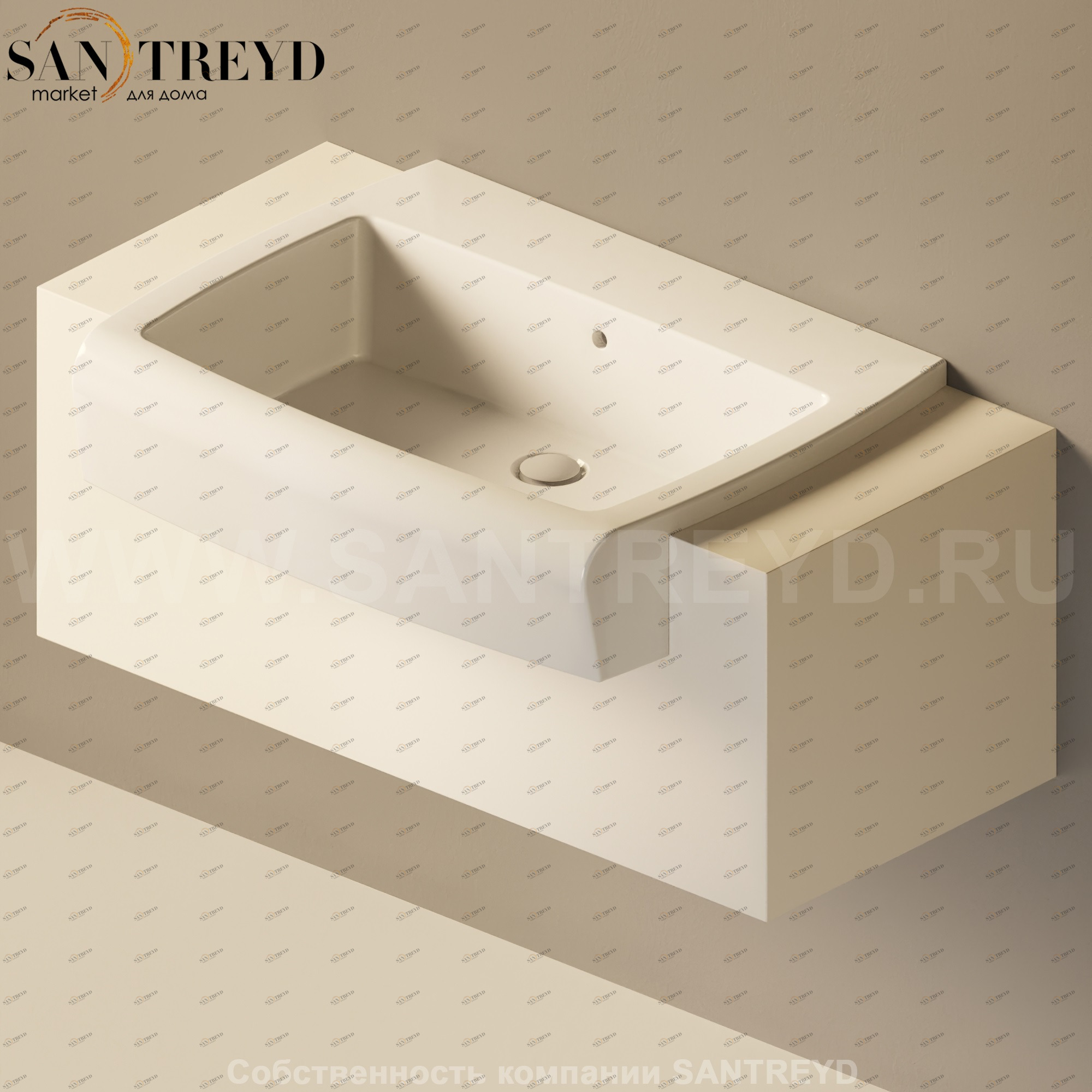 Flaminia UNA Консоль для раковины от 100 до 200 см бежевая UNA75C1.9003 Ceramica Flaminia UNA75C19003