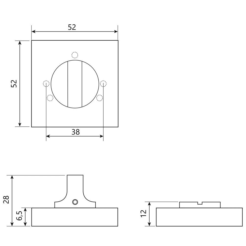 Завертка дверная квадратная Armex WC-3003 алюминий цвет графит STLM-2206274 - Вид №4