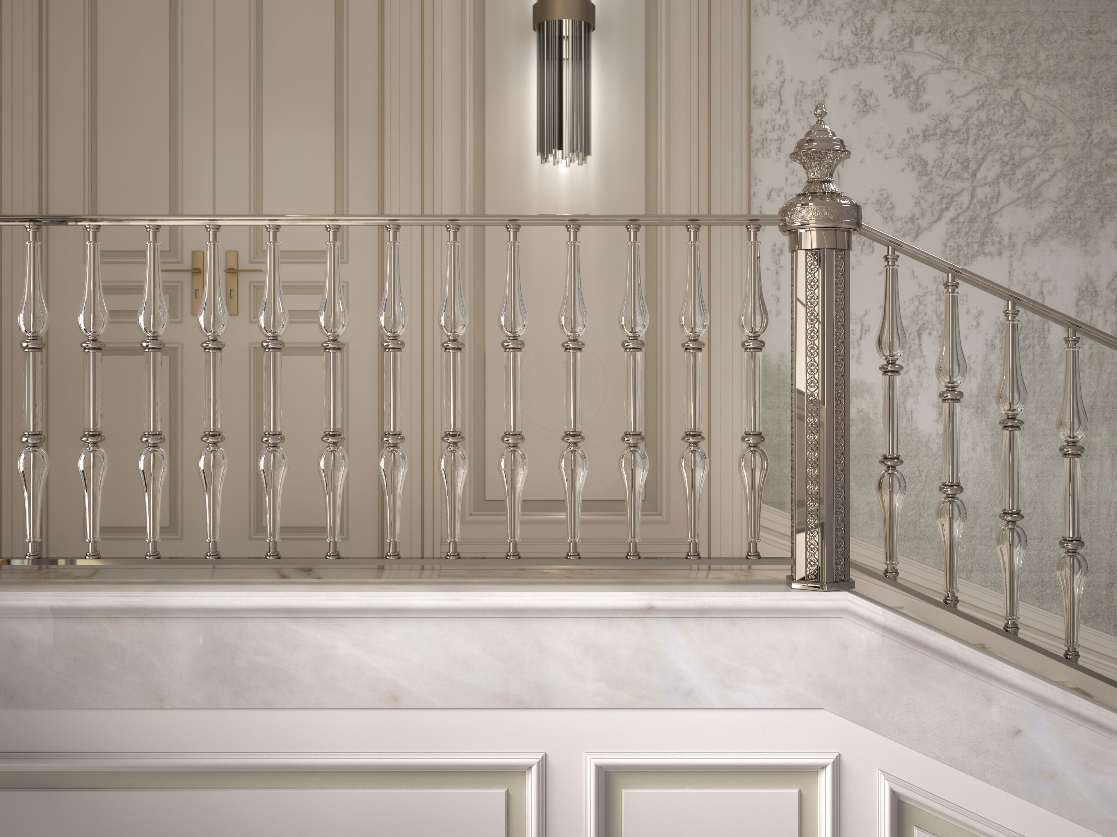 Латунные и хрустальные перила для лестницы Galbiati Luxury Balustrade ARCH-00077770