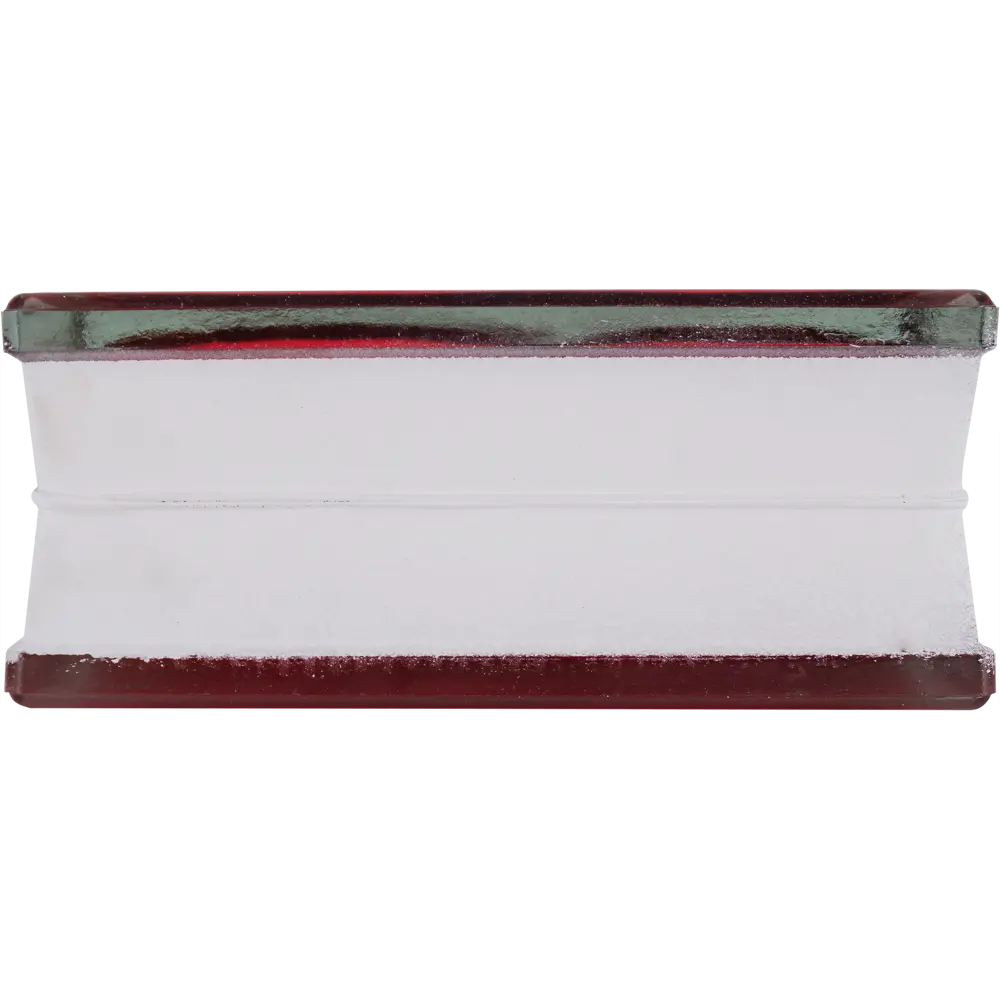 Стеклоблок Волна цвет ярко-рубиновый полуматовый VITRABLOCK STLM-2005610 - Вид №1