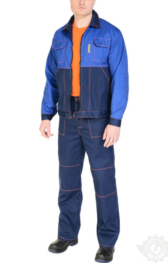 68104 Костюм "Универсал-Люкс" темно-синий-василек  Летняя спецодежда  размер 44-46/158-164  - Вид №7