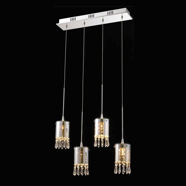 Подвесной светильник Crystal Tube 4 от Delight Collection MD2544/4L DELIGHT COLLECTION ДИЗАЙНЕРСКИЕ 243725 Прозрачный;хром;дымчатый  - Вид №1