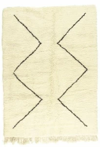 AFOLKI Прямоугольный шерстяной коврик с длинным ворсом Beni ourain Taa1218be