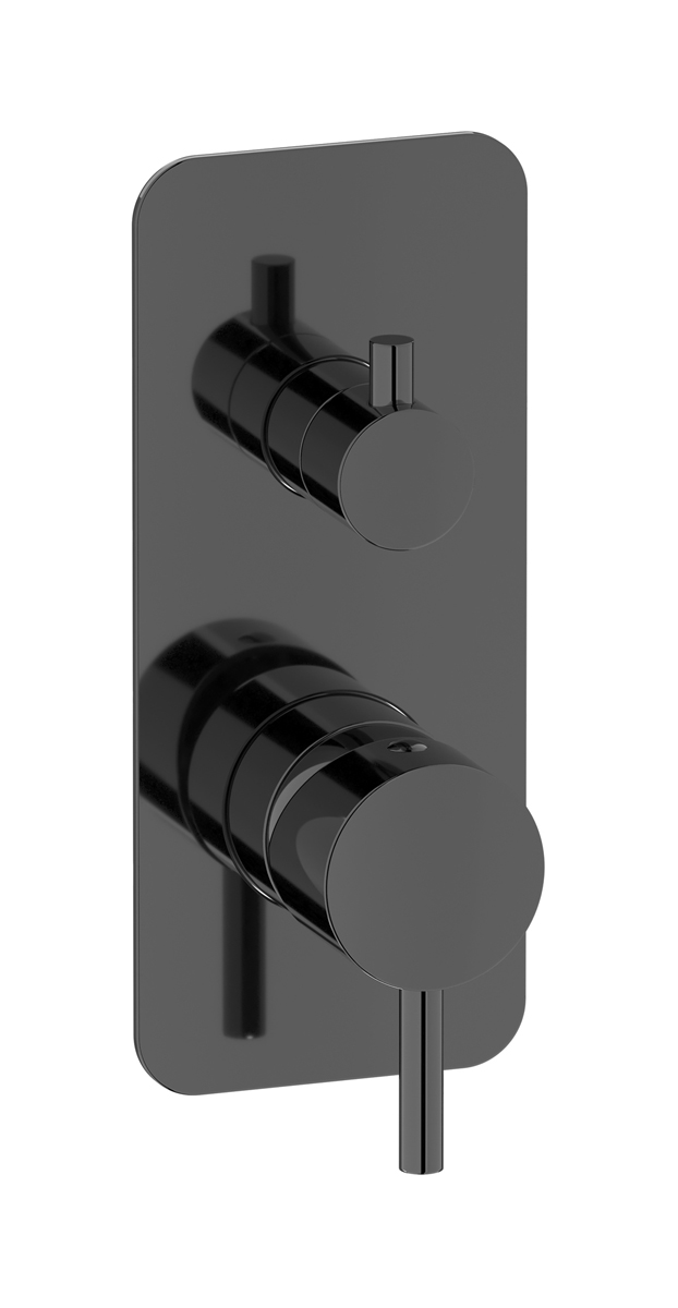 Внешние части встроенного в стену смесителя на 3 потребителя WE ARE IB mt312cf Black Chrome MilanoTorino 