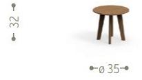Talenti Низкий круглый журнальный столик из тикового дерева Cleo teak sun-id-1425517 - Вид №4