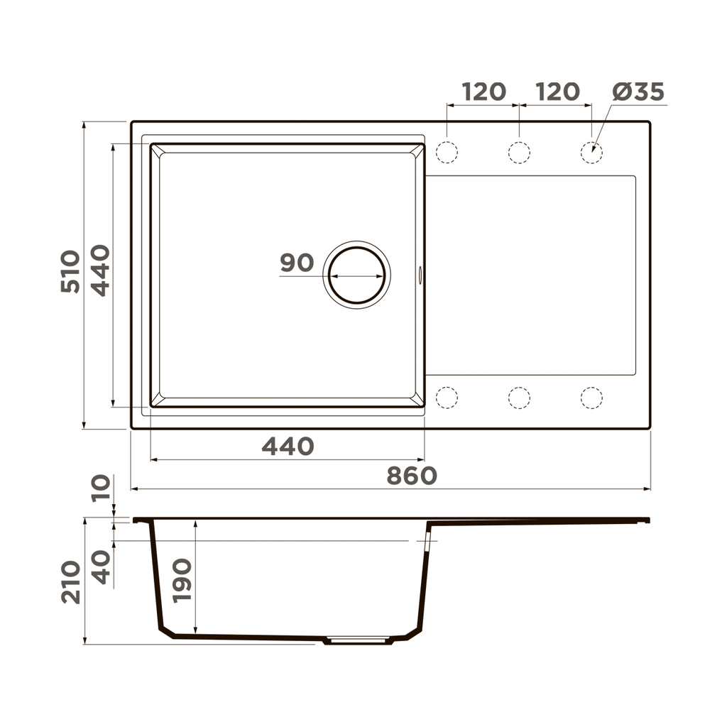 Кухонная мойка Daisen 86 BL OMOIKIRI 4993700 - Вид №3