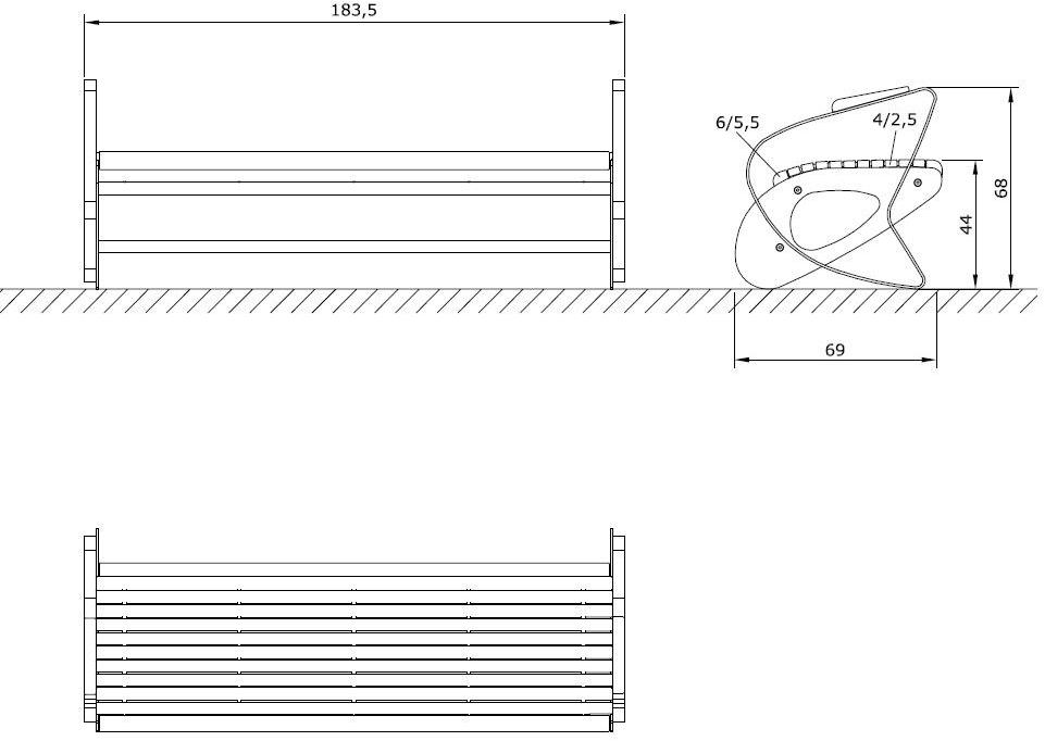 Euroform W Скамья из дерева с подлокотниками без спинки  1005  - Вид №4