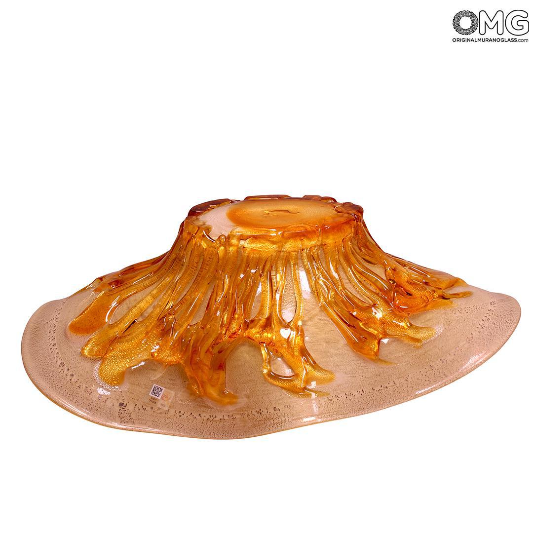4570 ORIGINALMURANOGLASS Чаша Янтарная Лава - муранское стекло OMG  см  - Вид №1