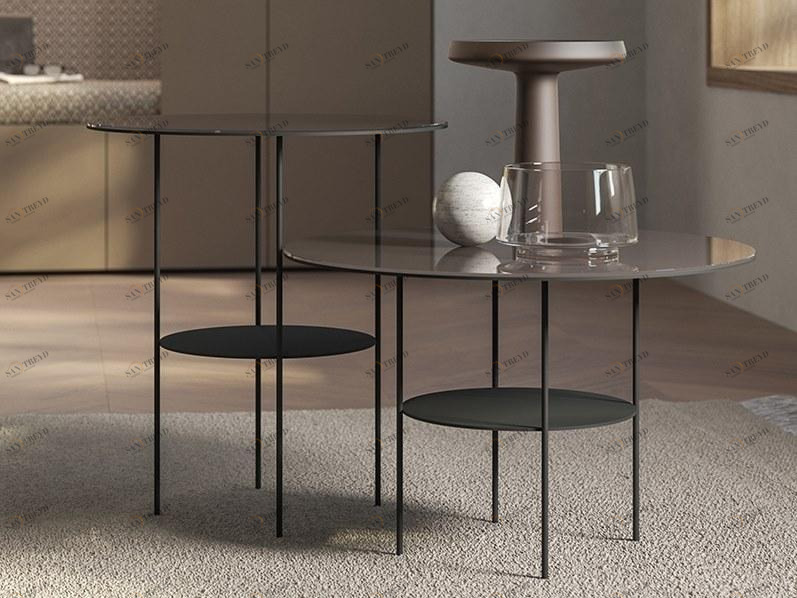 TUMIDEI Круглый журнальный столик из лакированного стекла sun-id-1394217