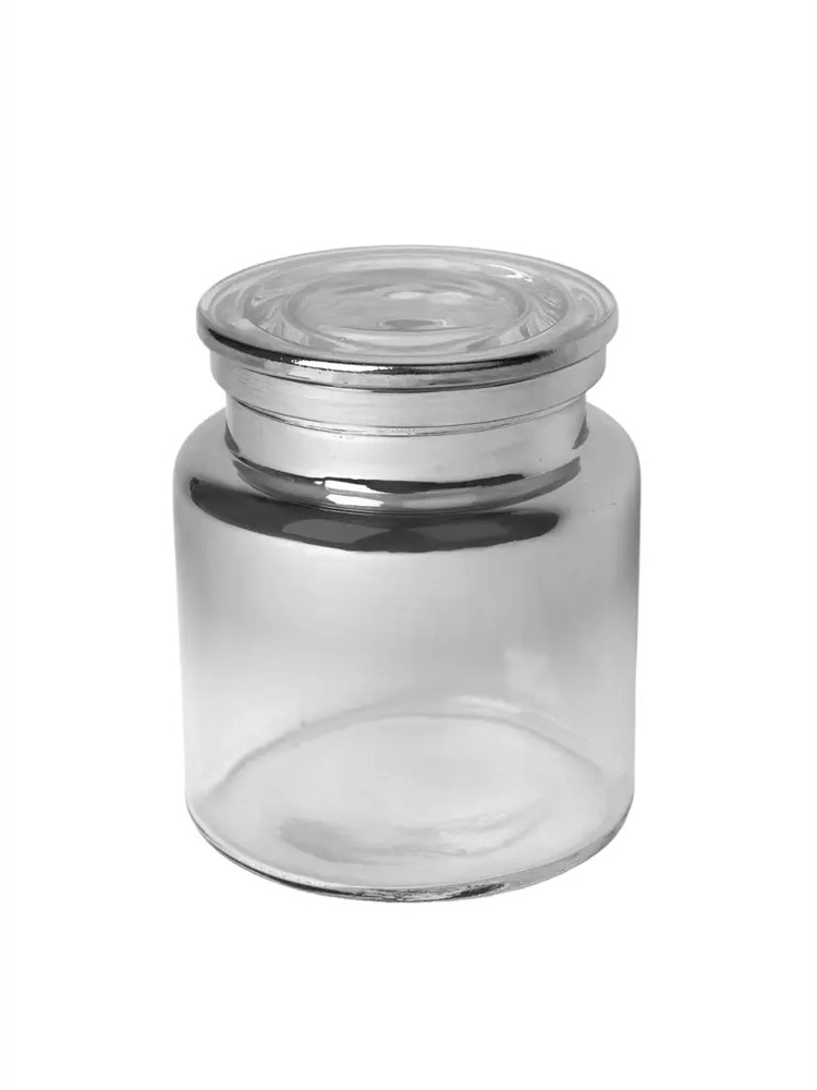 Стеклянная банка Zenfort Шик для ватных дисков в сером цвете 89370066