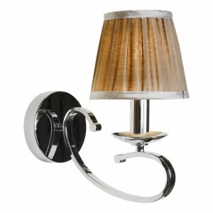 Бра с абажуром коричневое Holiday RM6116/1W CR ILAMP HOLIDAY 00-3949110 Коричневый;серебро