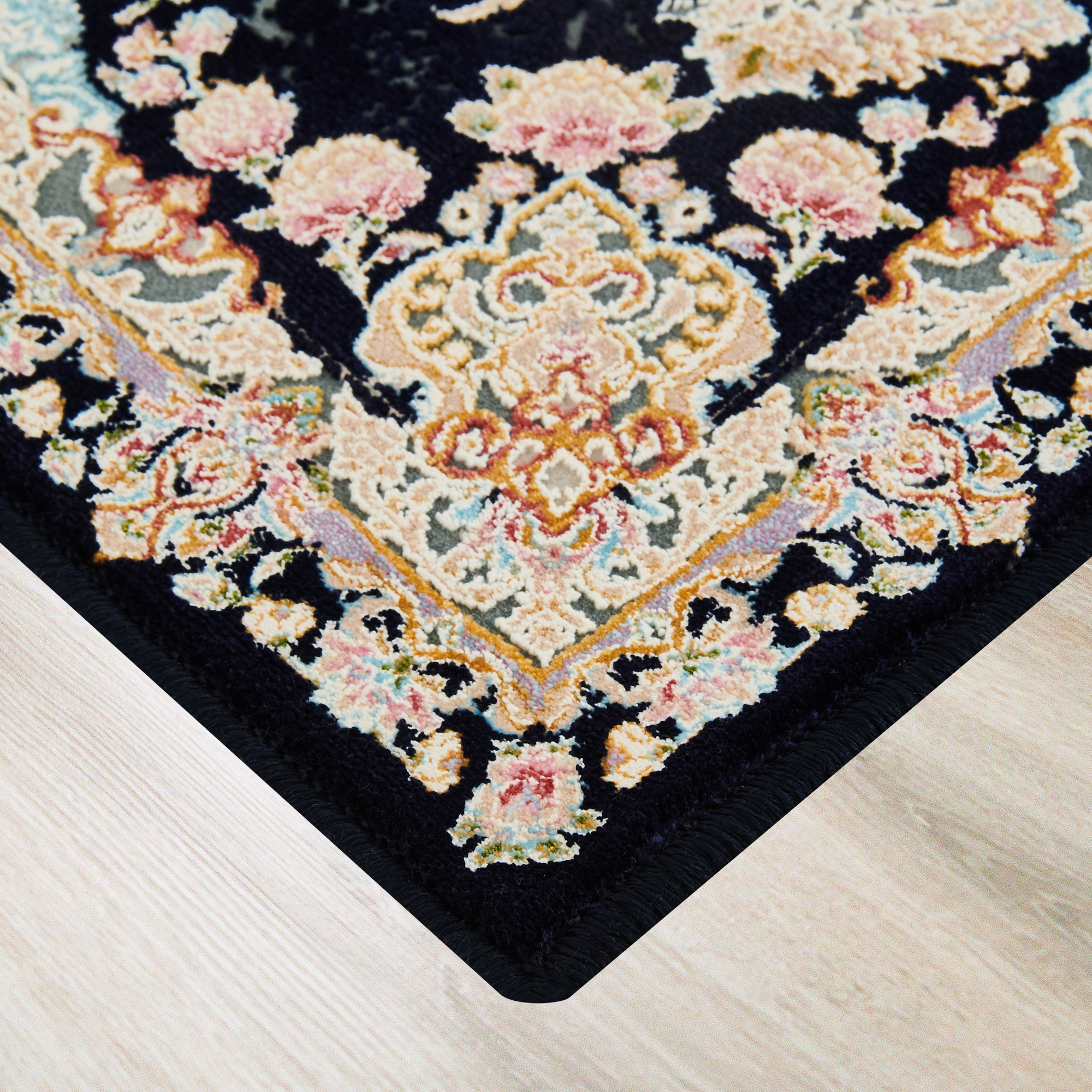 86370493 Ковер полиэстер Arnika 50х80 см цвет темно-синий STLM-0068235 Santreyd  - Вид №1