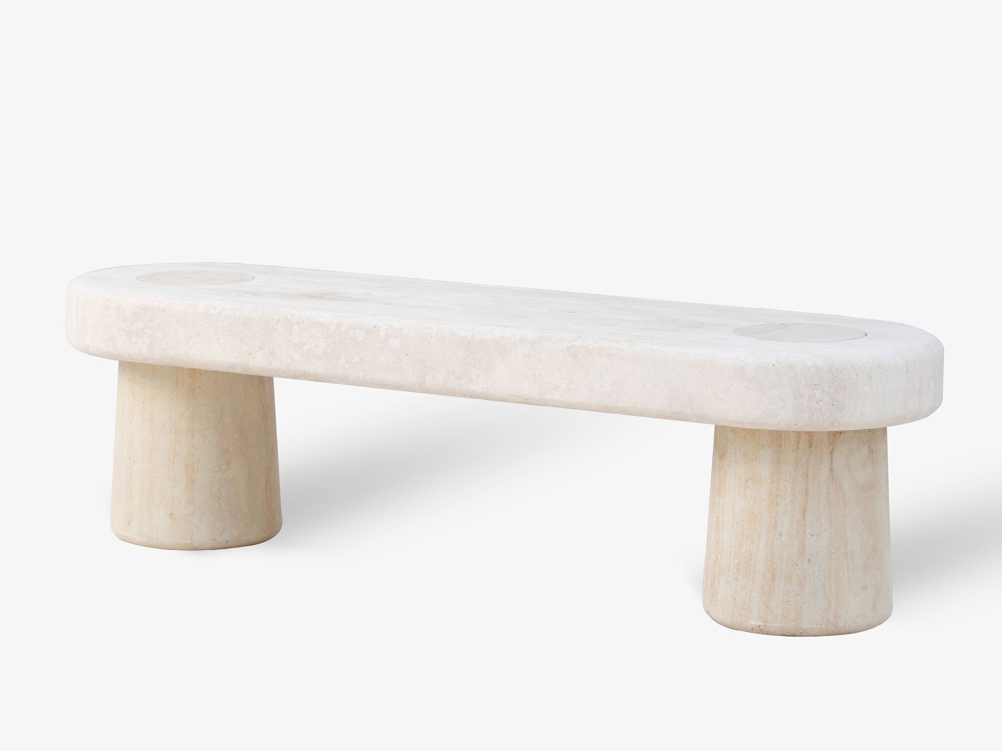 Травертиновая садовая скамейка VELTHA® CLIO ARCH-00043422