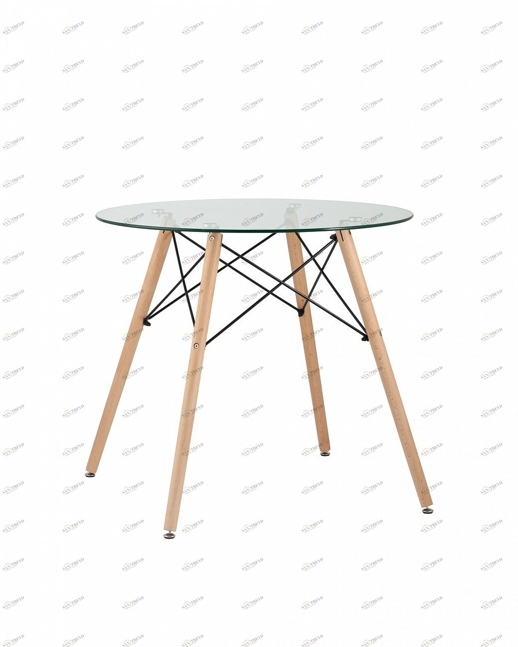 Стол обеденный круглый прозрачный D 80 см Eames DSW STOOL GROUP  00-3958833 Прозрачный 