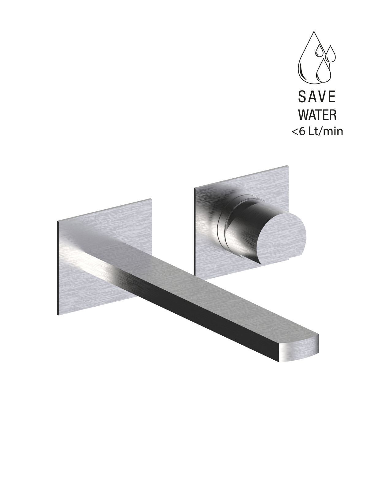 Настенный смеситель для раковины из нержавеющей стали с 2 отверстиями Rubinetterie Frattini Borgia ARCH-00063509 - Вид №4