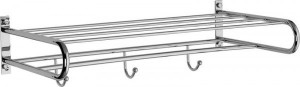 H255/CR Sanibano, полка для полотенец + 3 крючка, цвет хром