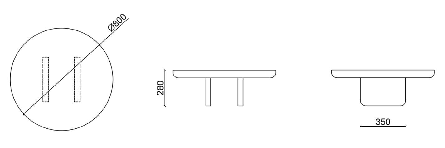 Круглый мраморный журнальный столик Calacatta Falsasquadra Водяные лилии ARCH-00053813 - Вид №3